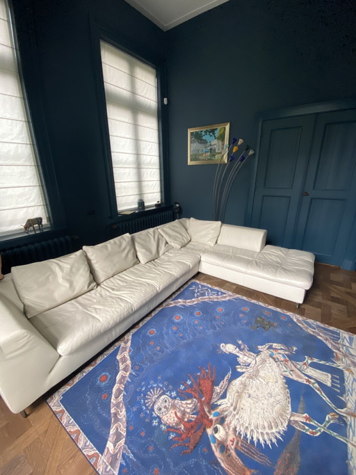 Cierre Imbottiti white leather corner sofa