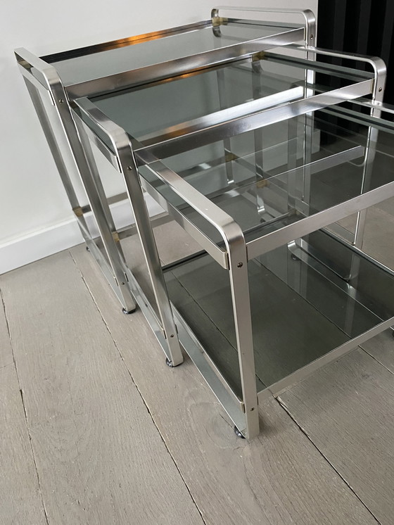 Image 1 of 3 bijzettafels vintage