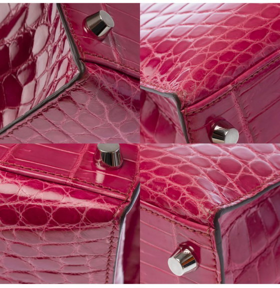 Image 1 of Sac HERMES Kelly 28 en Cuirs exotiques Rose - 103511