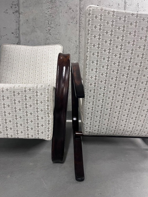 Image 1 of Pair of Halabala H269 Armchairs – Jindřich Halabala Art Deco Czech Lounge Chair