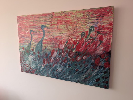 Birds in Green – Paintings & Drawings, Canvas (photo 5 of 5)