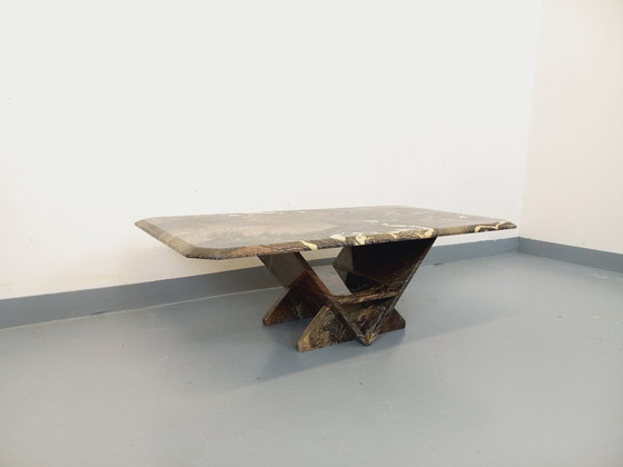 Image 1 of Vintage marmeren salontafel uit de jaren 70.