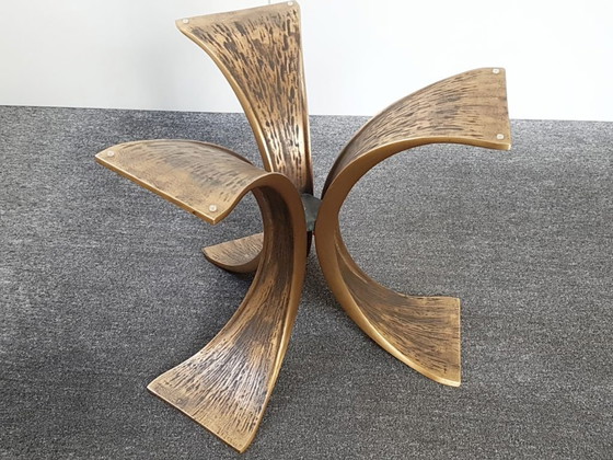 Image 1 of TABLE BASSE VINTAGE 1960 EN BRONZE & VERRE DLG LUCIANO FRIGERIO WILLY CEYSSENS