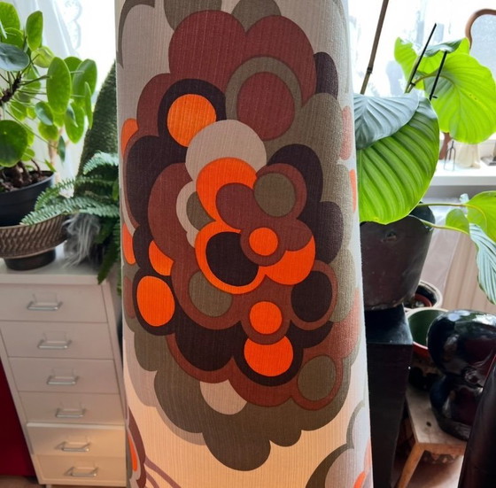 Image 1 of Vintage ceramic floor lamp with floral shade, west Germany style 