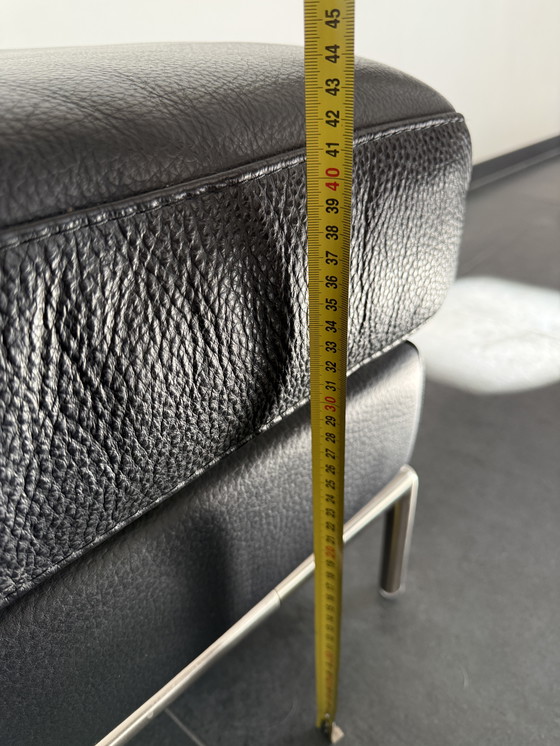 Image 1 of Pouf | poggiapiedi | poggiapiedi in pelle nera