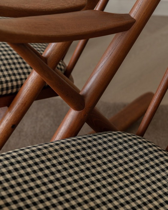 Image 1 of Vintage Deense teakhouten schommelstoelen set van 2 - model 182 van Frank Reenskaug voor Bramin, jaren 1950