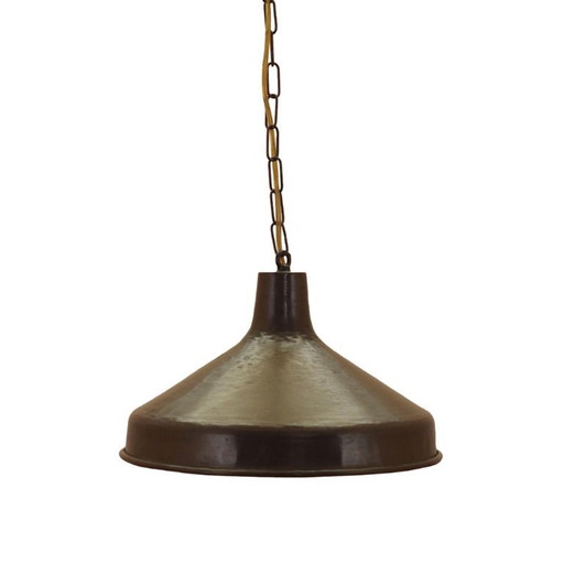 Deense messing hanglamp, industriële kap met Scandinavisch design, jaren 60 – hanglampen, Brass
