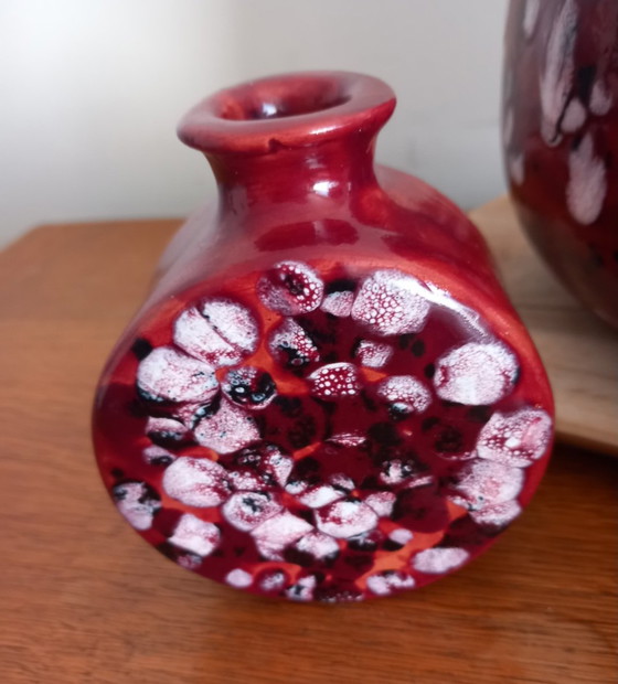 Image 1 of Trio of reactive enamels "Fat Lava" and "Ox Blood" by Marius Giuge