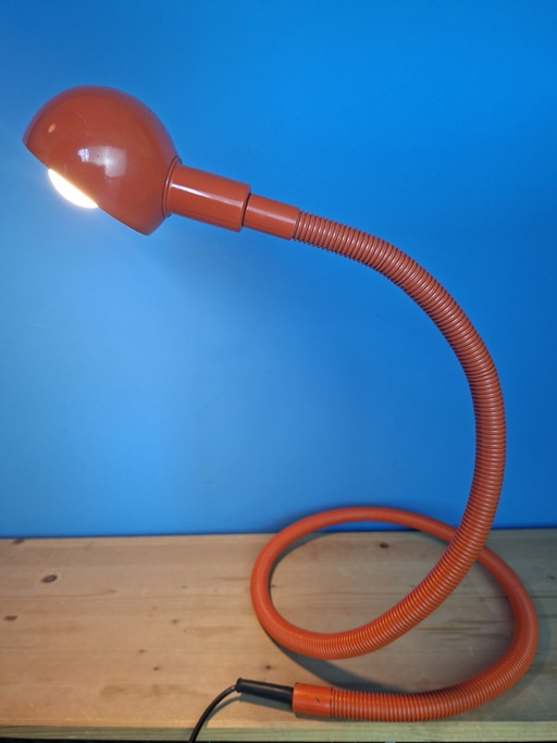 Large vintage orange snake lamp