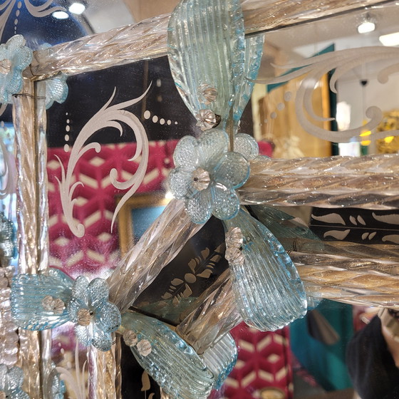 Image 1 of Espejo En Cristal De Murano, Grabado Al Ácido, Ongaro E Fuga, S. XX – Italia