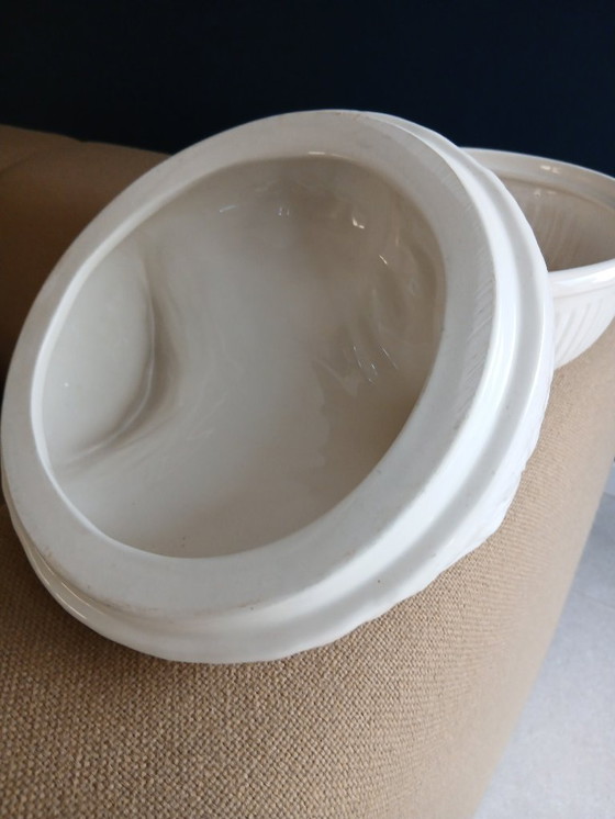 Image 1 of Vintage eggshell/covered dish, earthenware