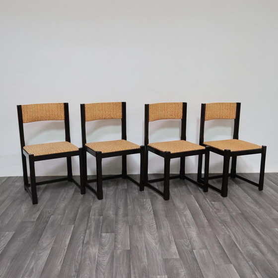 Image 1 of Dining Set 4 Chairs 70s Design Vintage Modern Antiques