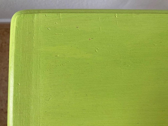 Image 1 of Scatola da cucito vintage in legno verde lime