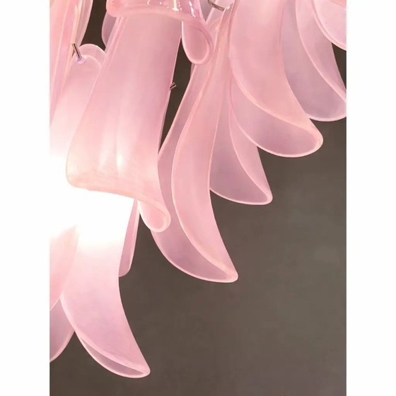 Image 1 of Lampadario contemporaneo in vetro di Murano "Selle" satinato rosa in stile Mazzega