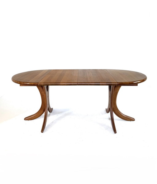 Vintage explorable Danish dining table, Arebbo Möbler '70
