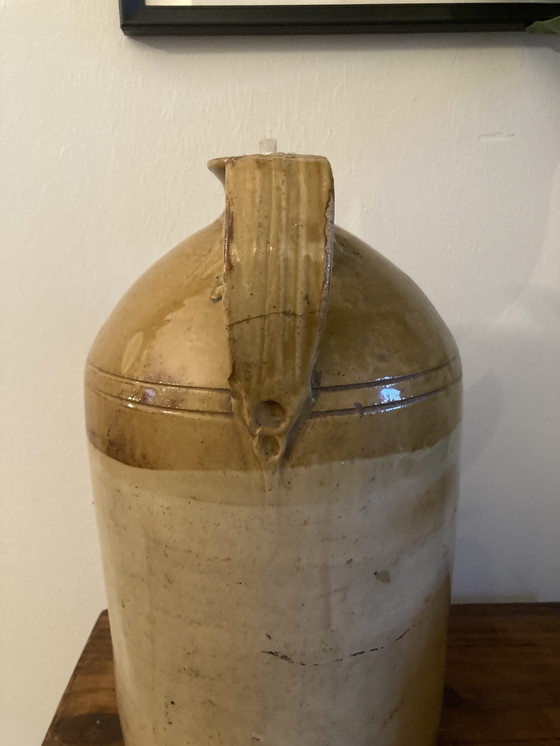 Image 1 of Galón de jarra Antiker, Honig glasierte salzkeramik, Sammlerstück 