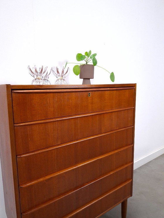 Image 1 of Teak chest of drawers from Denmark with 6 drawers