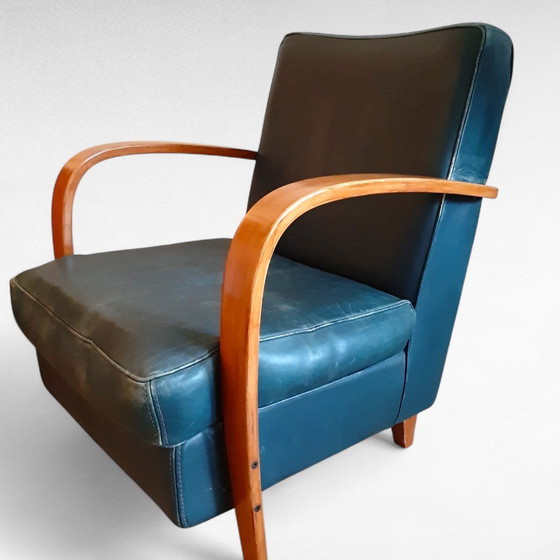 Image 1 of Italiaans Design Baxter Fauteuil, Petrol Groen Leer