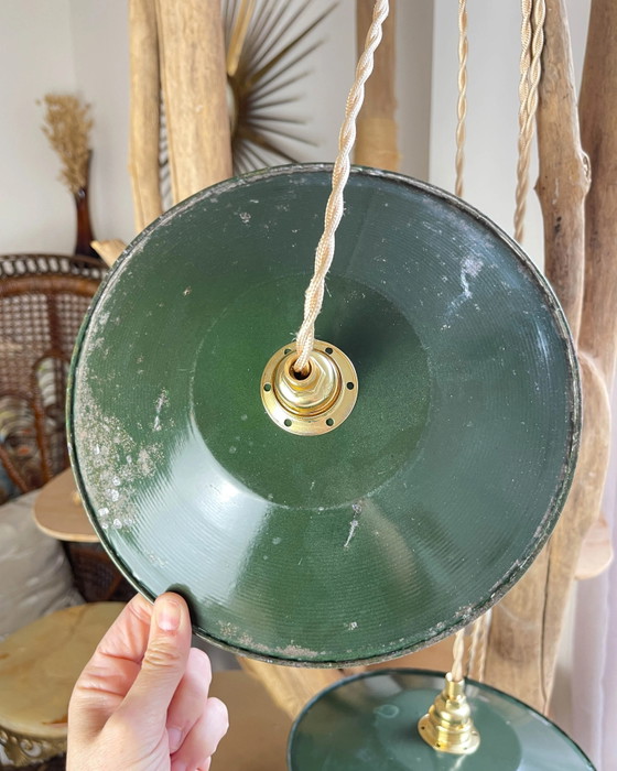 Lampada Portatile Vintage in Acciaio Smaltato Verde Personalizzabile – Illuminazione, Industrieel (photo 8 of 14)