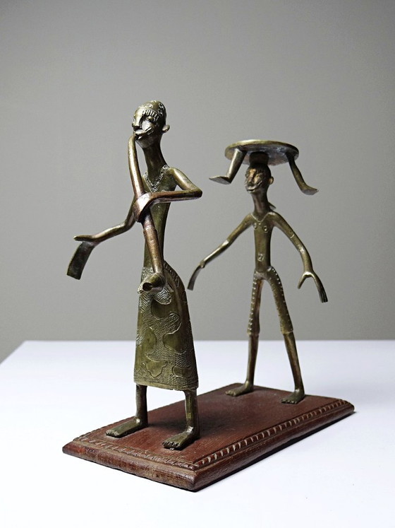 Image 1 of Fon figurine, Dahomey, Benin, vintage craftsmanship 1950s-1970s brass/bronze