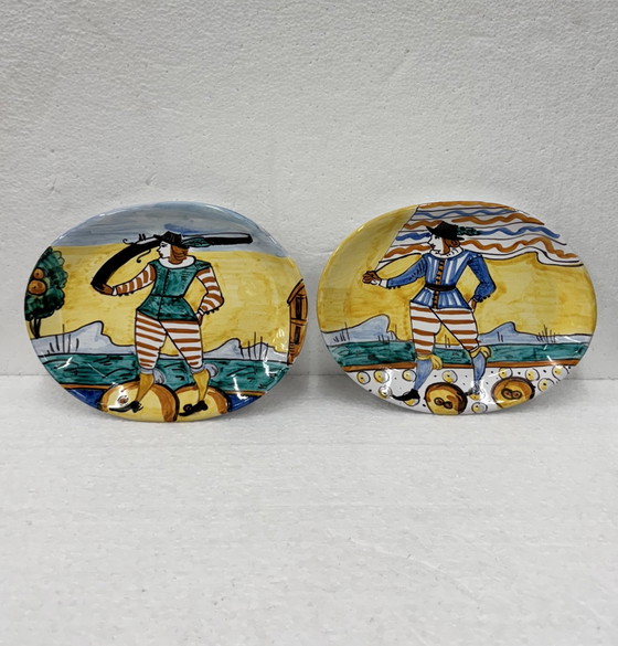 Image 1 of Coppia di piattini in ceramica  ND DIOLFI  Montelupo