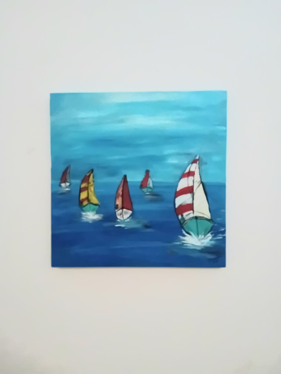 Image 1 of Gemälde "Segel" - 2 Tafeln