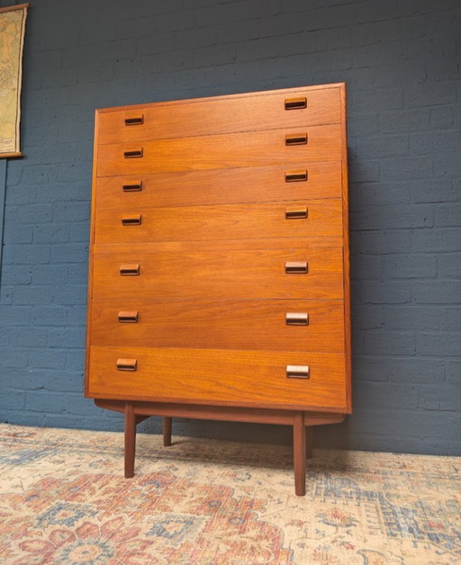 Vintage tallboy ladekast, Børge Mogensen voor Søborg Møbelfabrik, jaren 60