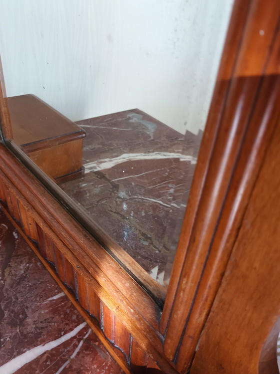 Image 1 of Toletta retrò in legno di ciliegio e marmo