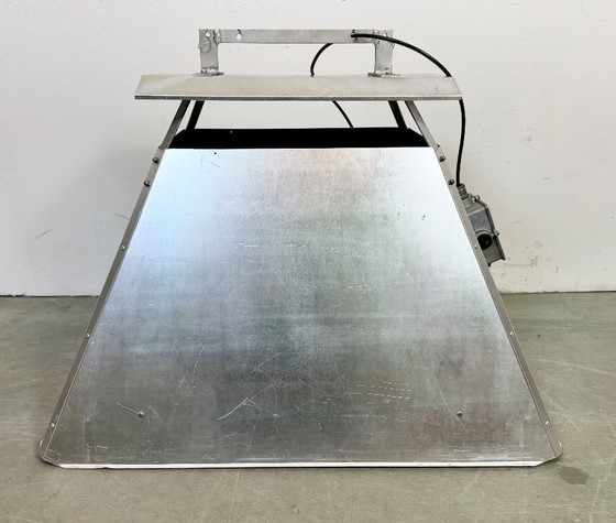 Image 1 of Grande lampada a sospensione industriale in argento di Elektrosvit, anni '70