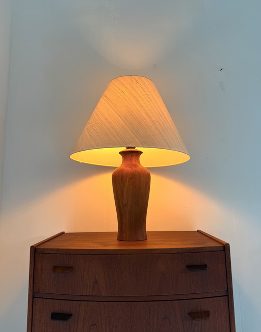 Vintage XL teak table lamp, Dyrlund '80s