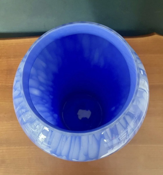 Image 1 of Vase Français Bleu De La Manufacture De Clichy Du Milieu Du Siècle