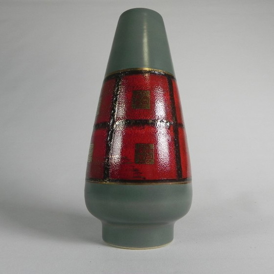 Germany Small Vase in Red and Green Ceramic, 1960s (photo 3 of 13)