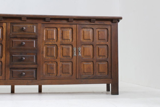 Vintage Brutalist Sideboard 1970s – Wood (photo 7 of 10)