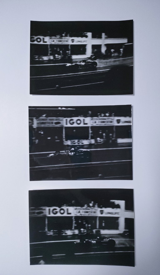 tre fotografie della 24 Ore di Le Mans, scattate su pellicola negli anni '60