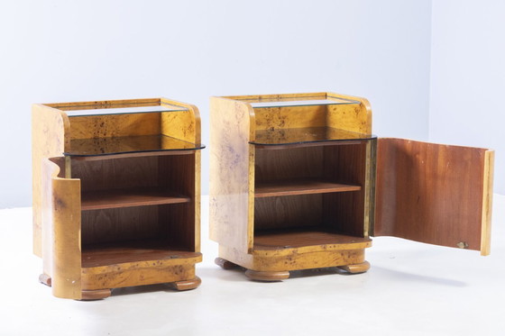 Image 1 of Juego de 2 mesitas de noche, UP Závody, años 50, Checoslovaquia