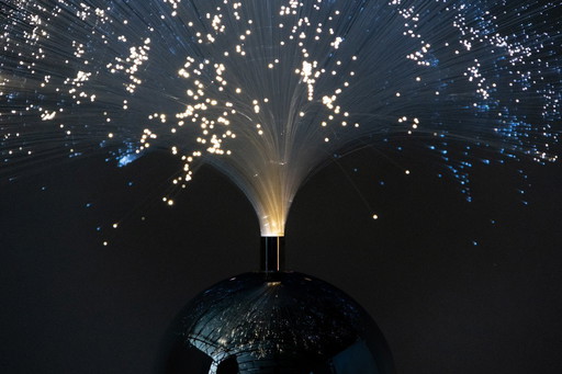 Vintage-Tischlampe mit Glasfaseroptik aus den 1970er Jahren