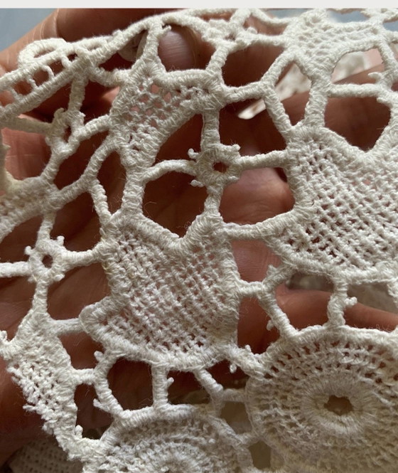Antique Luxeuil Lace Table Runner - 114 x 32 cm - 1900-1930, Table accessories, Cotton, Creme (photo 7 of 9)