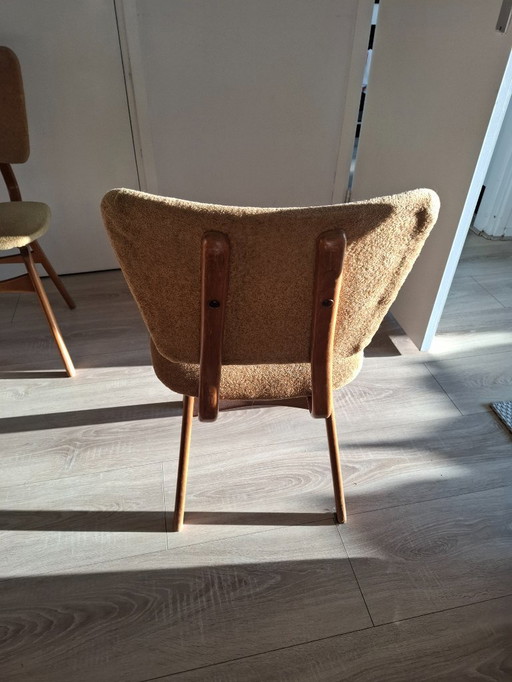 3x mustard yellow retro dining chair