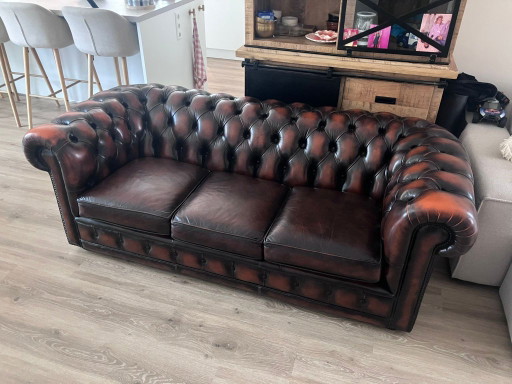 Original Chesterfield 3-seater sofa – 3 5 zitsbanken, Leather (photo 2 of 7)