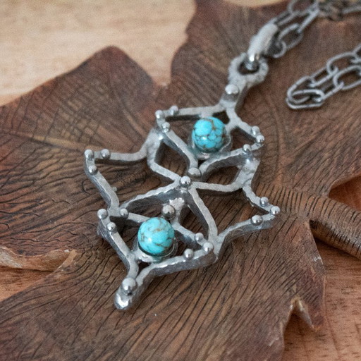 Necklace with large pendant, Brutalist, South Western style