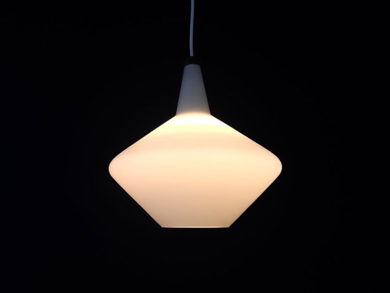 Image 1 of Vintage milk glass pendant lamp, mcm lamp, minimalist hall lamp