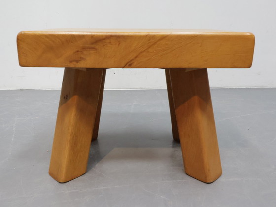 Image 1 of Brutalist bijzettafel Massief eiken handgemaakt