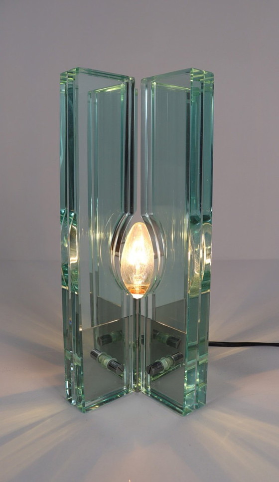 Image 1 of Set van 2 tafellampen/glasobjecten van Giorgio Reggiori voor Gallotti & Radice, jaren 1960, Italië