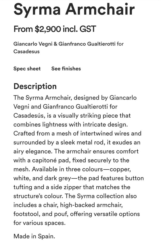 Image 1 of Syrma Armchair met bijzettafeltje