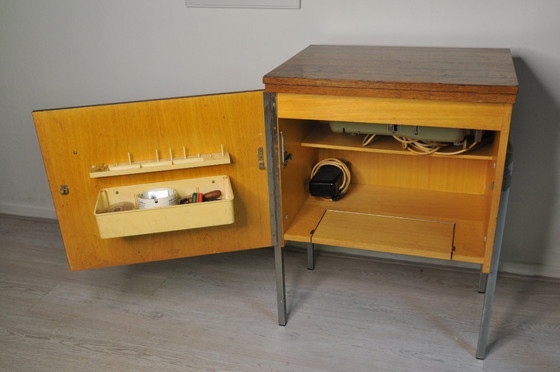 Image 1 of Bernina Favorit Mobili per cucire - Mobile in teak vintage degli anni '60/'70 mobile per giradischi