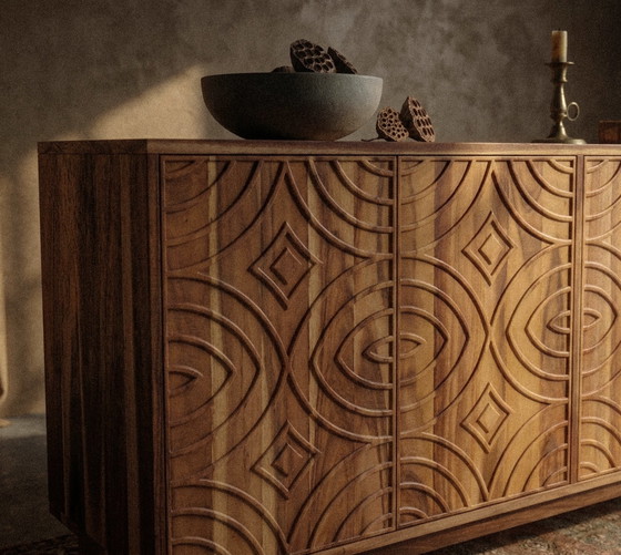Luxury Japandi Sideboard | 188cm | 100% Hard Wood – Wabi Sabi (photo 7 of 8)
