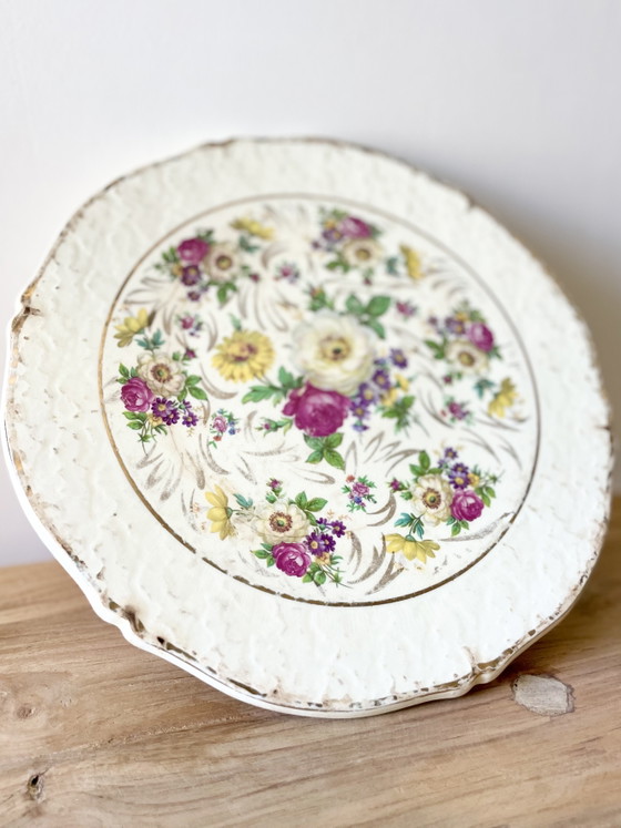 Image 1 of Vintage French Floral Display Plate · Ceranord Saint-Amand · Hand Painted · Made in France