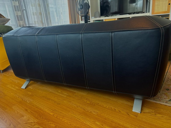 Vintage Rolf Benz 6000 dark blue indigo 2-seater – Sofas, Leather, Metal (photo 3 of 5)