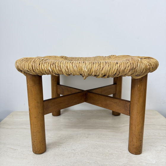 Image 1 of Italian Rush Stool by Lorenzo Forges Davanzati, 1960s