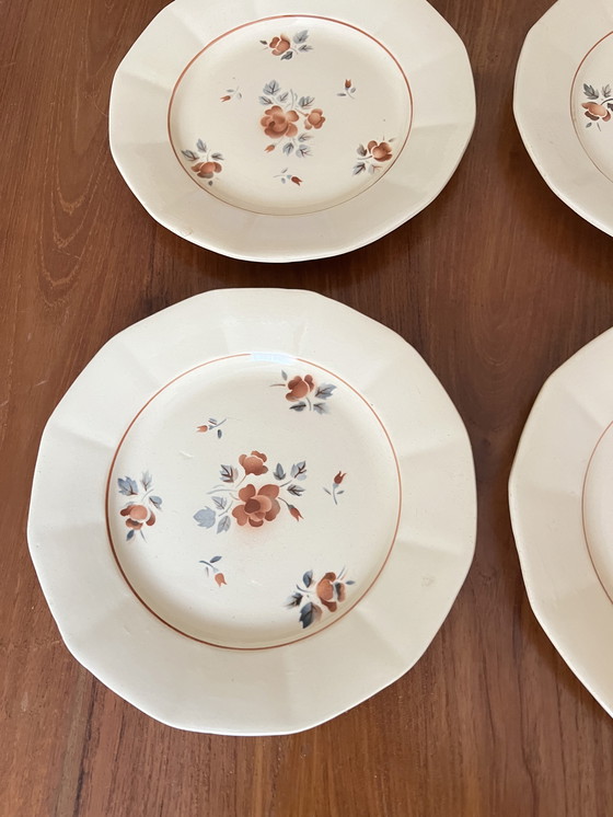 Image 1 of Set von 4 halbhohen Tellern aus Sarreguemines-Steingut - Digoin - Made in France